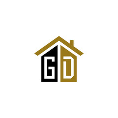 gd initial home logo design vector icon