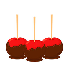 Chocolate dipped cherry vector. Dipped Cherries on white background.