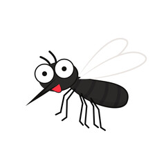 Mosquito cartoon. mosquito vector on white background.