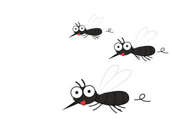 Mosquito cartoon. mosquito vector on white background.