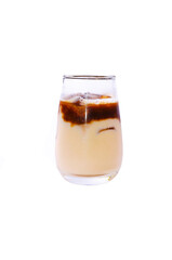 cold coffee with milk on a white background