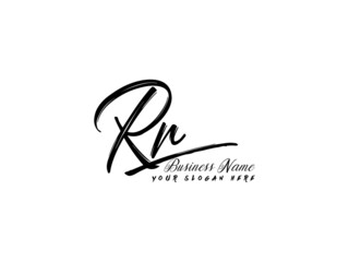 Brush RR Letter Logo, monogram rr signature logo icon vector for business
