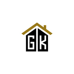 gk initial home logo design vector icon