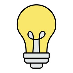 Vector Light Bulb Filled Outline Icon Design