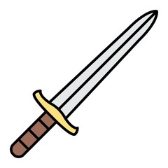 Vector Sword Filled Outline Icon Design