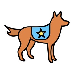 Vector Police dog Filled Outline Icon Design
