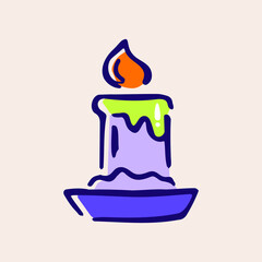 Halloween Candle element. Vector Halloween Illustration.