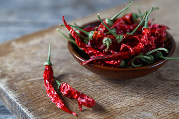 Dry chili peppers.