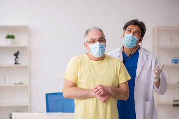 Old male patient visting young male doctor