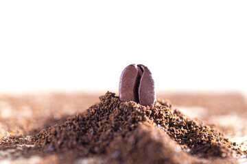 Pile of ground coffee
