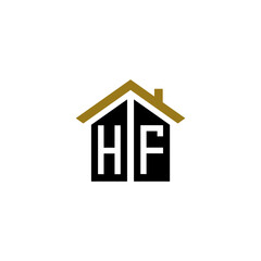 hf home logo design vector luxury 
