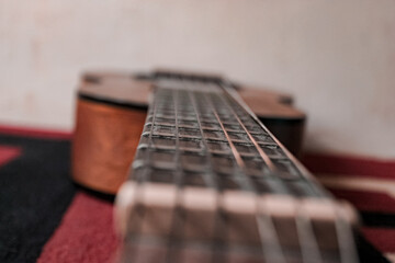 Fototapeta premium acoustic guitar close up