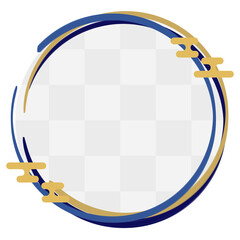 筆で描いたフレーム　市松模様　ホワイト