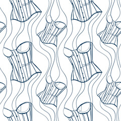 female corset vector stained glass style seamless art line pattern