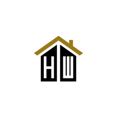 hw home logo design vector luxury 