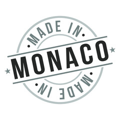 Made In Monaco Stamp Logo Icon Symbol Design. Seal Badge national Product vector.