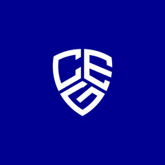 CEG letter logo design on blue background. CEG creative initials letter logo concept. CEG letter design. 