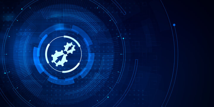 Data integration programming development concept on virtual screen.