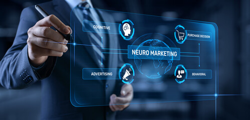 Fototapeta premium Neuromarketing. Sales and advertising marketing strategy concept.
