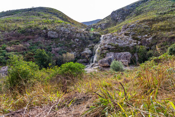 Tiergat waterfall near Swellendam flows from a natural spring at the top of the mountain into the Buffelsjag Rivier.