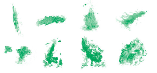 Beautiful paint green set of brushes for draw