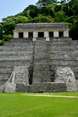 Fototapeta na wymiar Palenque, Chiapas, United Mexican States - may 17 2018 : pre Columbian Maya site Palenque