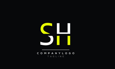 Abstract Letter Initial SH HS S Vector Logo Design Template
