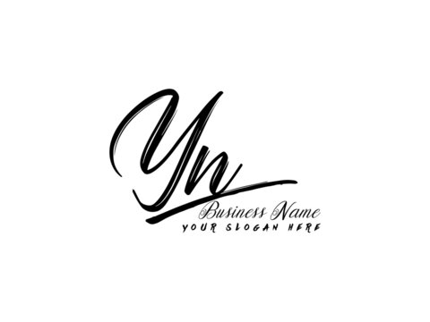 Brush YN Letter Logo, monogram yn logo icon vector for business
