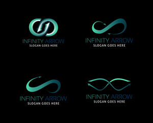 Set of Arrow infinity business vector logo design - obrazy, fototapety, plakaty