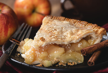Apple Pie Slice on a Plate