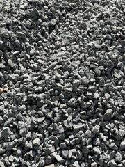 Black and gray pebbles. Construction rubble, building materials.