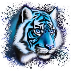 Ice tiger face, symbol of the year 2022