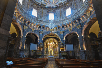 Fototapeta na wymiar Loyola, Spain - 14 August 2021: Interior views of the Sanctuary of Loyola Basilica, Basque Country, Spain