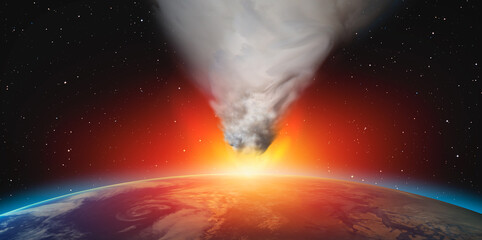 Attack of the asteroid (meteor) on the Earth 