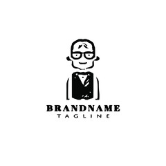barman cartoon logo icon design template vector illustration