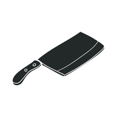 Butcher Knife Icon Silhouette Illustration. Cut Tool Vector Graphic Pictogram Symbol Clip Art. Doodle Sketch Black Sign.