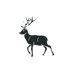 Deer Animal Icon Silhouette Illustration. Mountain Fauna Vector Graphic Pictogram Symbol Clip Art. Doodle Sketch Black Sign.
