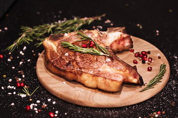 grilled steak with rosemary