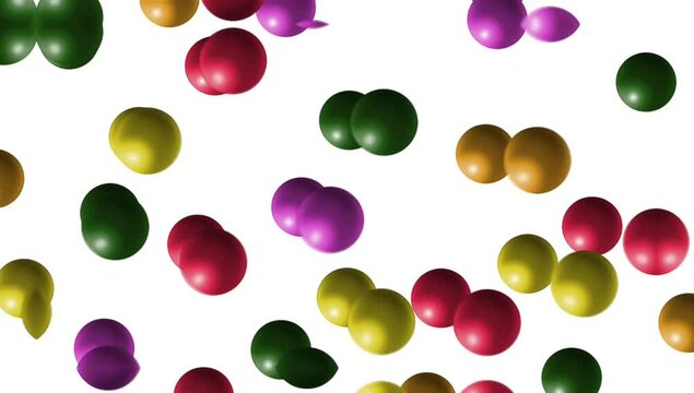 colorful ball animation, mixed colorful balls bouncing