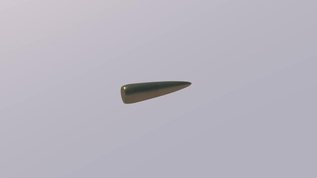 A flying bullet on a gray background