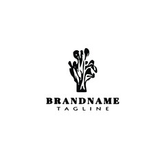 Fototapeta premium africa tree cartoon logo icon design template black vector graphic
