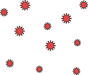 浮遊するコロナウイルスのイメージ