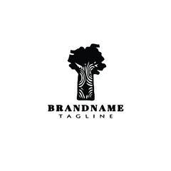 Fototapeta na wymiar africa tree cartoon logo icon design template cute vector illustration
