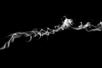Smoke, clouds in a black background.