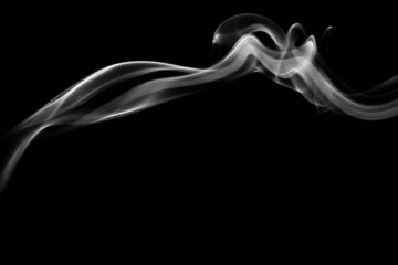 Smoke, clouds in a black background.