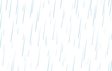 Rain drops isolated on white background. Rainfall. Realistic falling water. Vector texture.