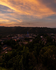 sunset over the city