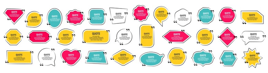 Quote frames collection. Text box set. Vector elements for design