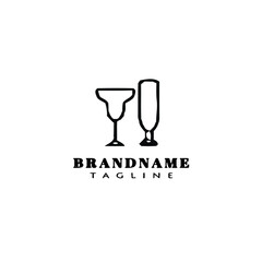 cheers glasses logo template icon vector