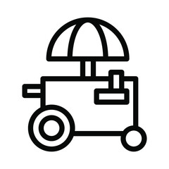 food cart line icon illustration vector graphic
